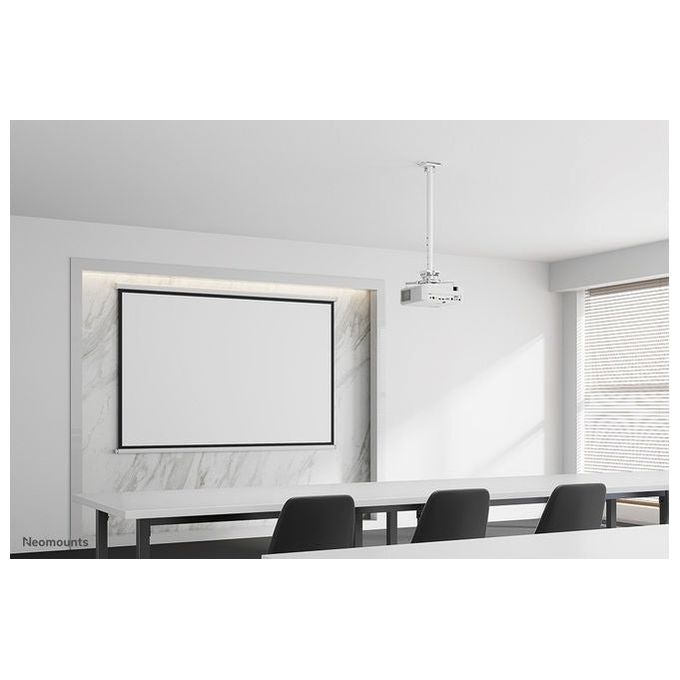 Neomounts CL25-550WH1 Supporto Universale da Soffitto per Proiettore Altezza Regolabile 74 5 114 5 cm Portata 35 Kg Movimento Completo Inclinazione 20 Rotazione 360 Colore Bianco