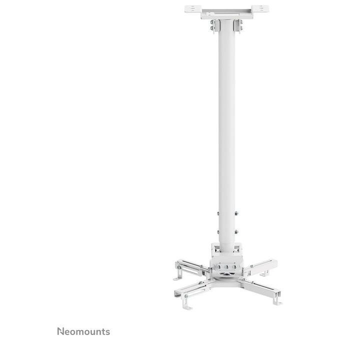 Neomounts CL25-550WH1 Supporto Universale da Soffitto per Proiettore Altezza Regolabile 74 5 114 5 cm Portata 35 Kg Movimento Completo Inclinazione 20 Rotazione 360 Colore Bianco