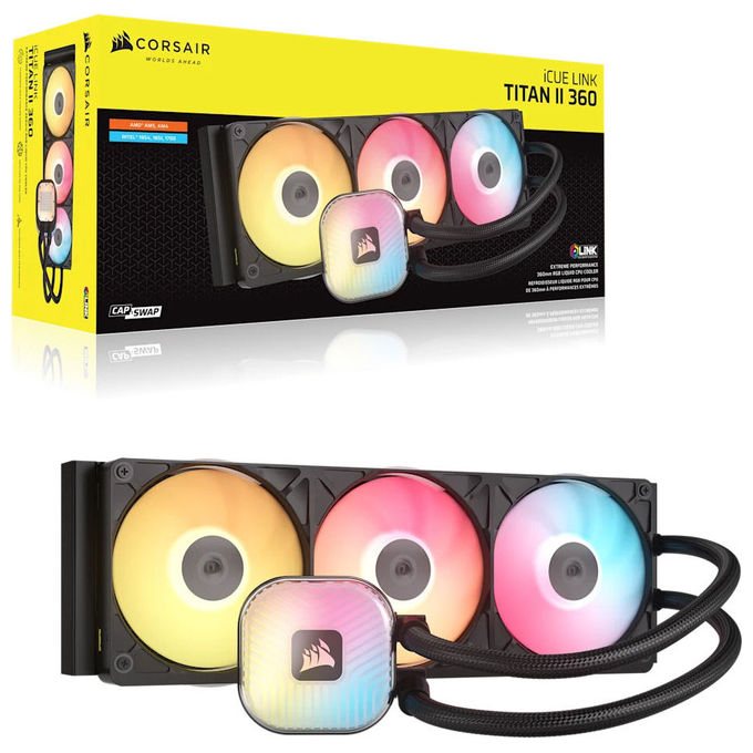 Corsair CW-9061037-WW iCUE LINK TITAN II 360 RX RGB Raffreddatore di liquidi tutto in uno Diametro 36 cm Nero