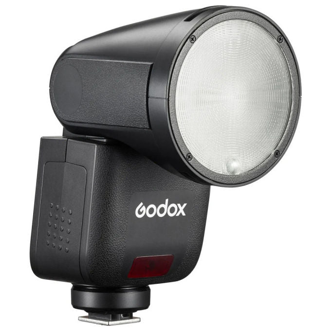 Godox 6952344245880 V1 Mid Flash a Slitta TTL HSS Testa Tonda Batteria Li-ion Ricaricabile 2200 mAh Tempo Ricarica 1,7 s colore Nero