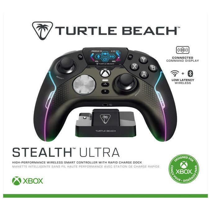 Turtle Beach TBS-0710-05 Stealth Ultra Wireless Controller da Gioco con Dock di Ricarica Rapida e Display di Comando per Xbox Series X-S Xbox One e PC colore Nero