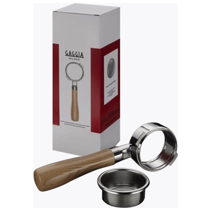 Gaggia 21296627000 Holzsiebträger Accessorio per Espresso in Acciaio Inossidabile e Legno di Frassino colore Legno