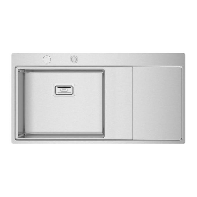 Rodi 16T7KH20020AO Lavello Cucina 2 Vasche in Acciaio Lucido Incasso Larghezza 86 cm colore Acciaio