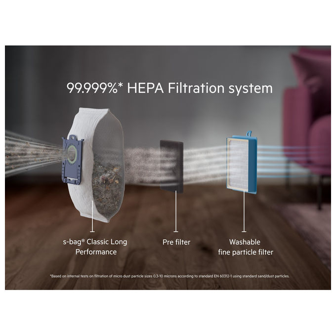 AEG 900 258 510 VX82-1-5DB Aspirapolvere A cilindro HEPA 3,5 L 600 W 57 dB colore Blu