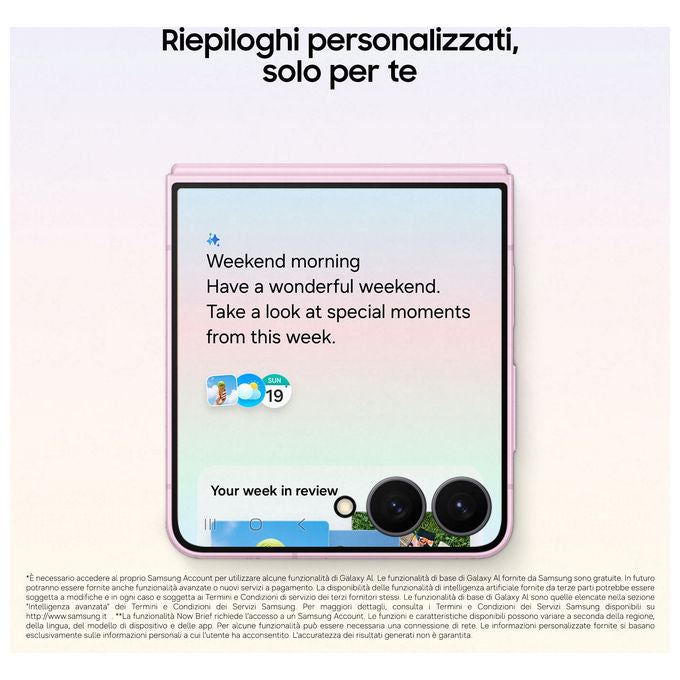 Samsung SM-F776BZKHEUE Galaxy Z Flip8 Smartphone 512GB RAM 12GB 5G Fotocamera 50MP colore Graphite