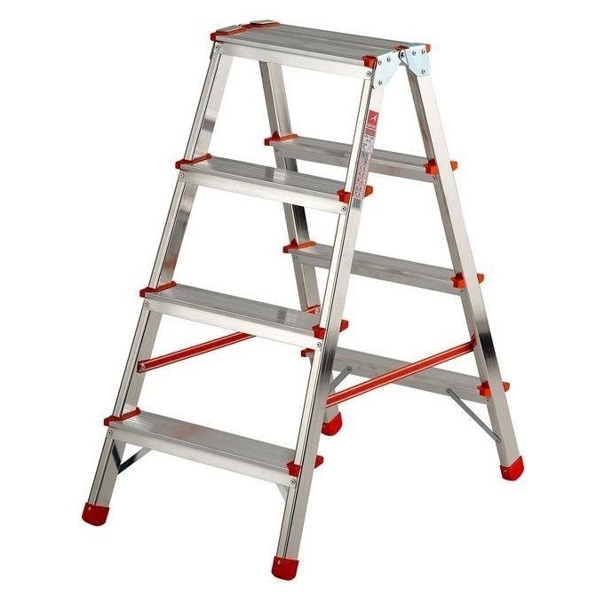 Gierre A511200114GEBA220 Stylo Escalera de tijera de doble subida 4 peldaños colore Bianco