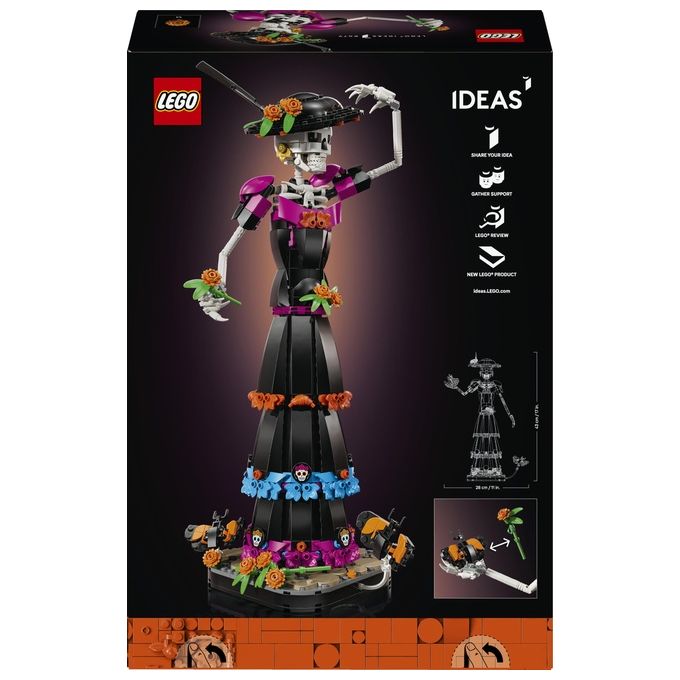 Lego 21372 LEGO Ideas Kit Modellismo per Adulti con Scheletro Fiori Finti e Farfalle Monarca 1212 pezzi colore Multicolore