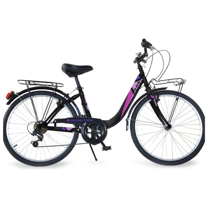 Dino Bikes Bicicletta ROADSTER BIKE 24 pollici Nero-Rosa