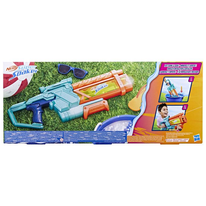 Nerf G09995L00 Super Soaker mega Dunk-Fill Blaster ad Acqua Riempimento Istantaneo 1005 ml colore Blu Arancione