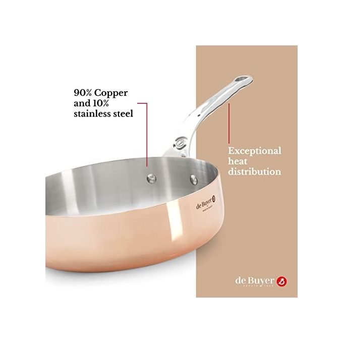 De Buyer Prima Matera Pentolino Rame-Inox 16cm Dritto per Induzione