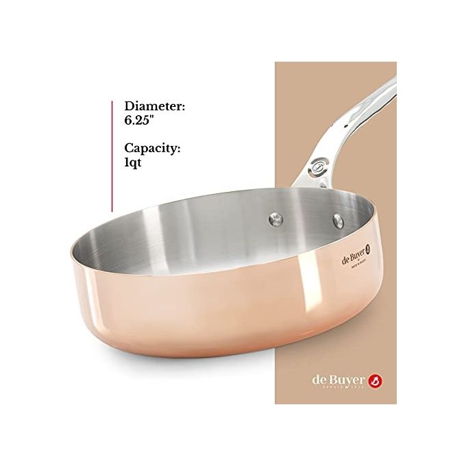 De Buyer Prima Matera Pentolino Rame-Inox 16cm Dritto per Induzione