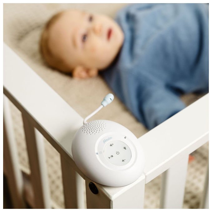 Alecto DBX120 Full Eco DECT Baby Monitor con Funzione Talk-Back e 5 Ninne Nanne Pre-programmate colore Bianco Blu