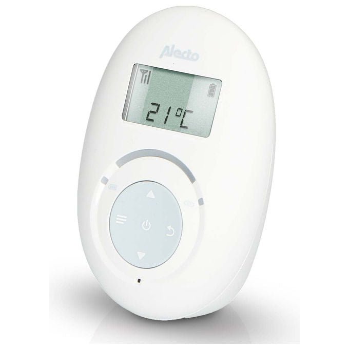 Alecto DBX120 Full Eco DECT Baby Monitor con Funzione Talk-Back e 5 Ninne Nanne Pre-programmate colore Bianco Blu