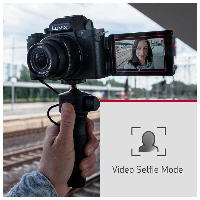 Panasonic Lumix DC-G100DKEGK Fotocamera Mirrorless Micro Quattro Terzi con Obiettivo Lumix G Vario 12-32mm F3.5-5.6 20.3MP 4K 30p e FHD 60 Video Nero