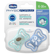 Chicco 00071088210000 Succhietto PhysioForma Light in Silicone 2-6 Mesi 2 Pezzi colore Azzurro