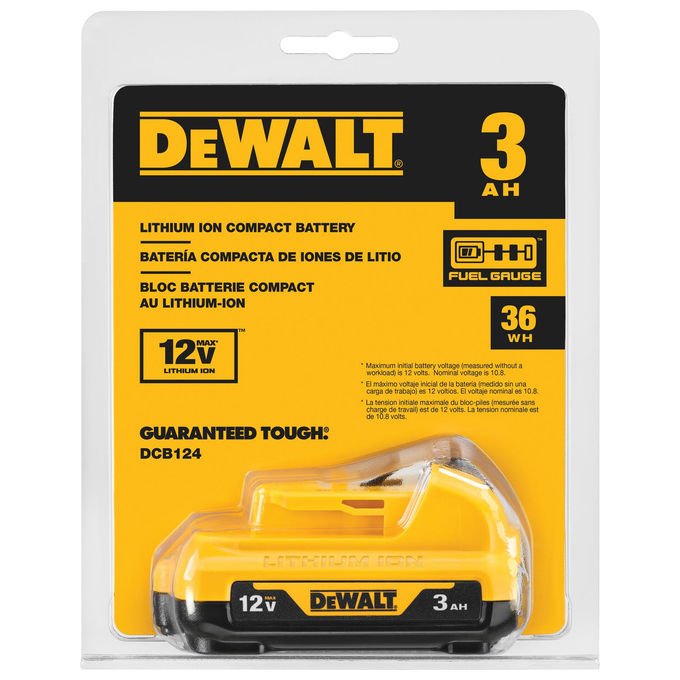 DeWALT DCB124-XJ Batteria per elettroutensile 12 V 3 Ah Li-Ion colore Giallo-Nero
