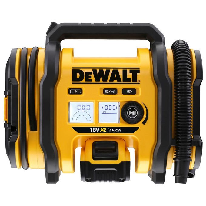 Dewalt DCC018N-XJ Gonfiatore 18V XR con Manometro Digitale Pressione Max 11 bar Alimentazione 12V e 240V colore Nero Giallo