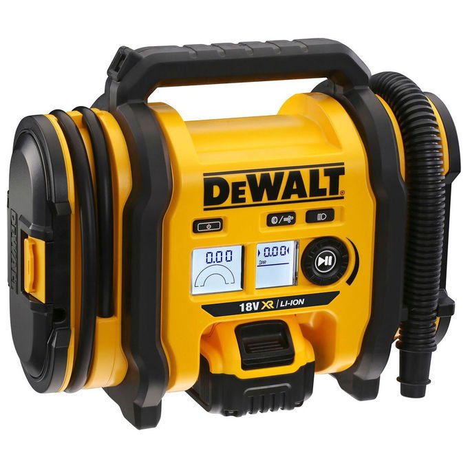 Dewalt DCC018N-XJ Gonfiatore 18V XR con Manometro Digitale Pressione Max 11 bar Alimentazione 12V e 240V colore Nero Giallo
