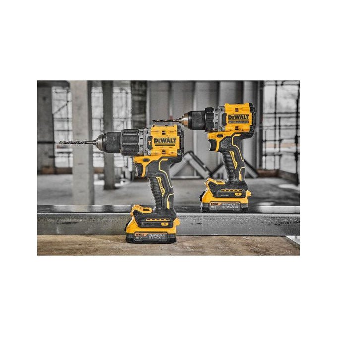 DeWALT DCD800E2T-QW Trapano avvitatore a batteria 18V Powerstack Coppia massima 90 Nm Velocita' 0-650-2000 giri-min Capacita' foratura legno 55 mm metallo 13 mm Mandrino 1,5-13 mm Batteria Li-ion 1,7 Ah Illuminazione LED 3 livelli Dimensioni 16,4 cm color