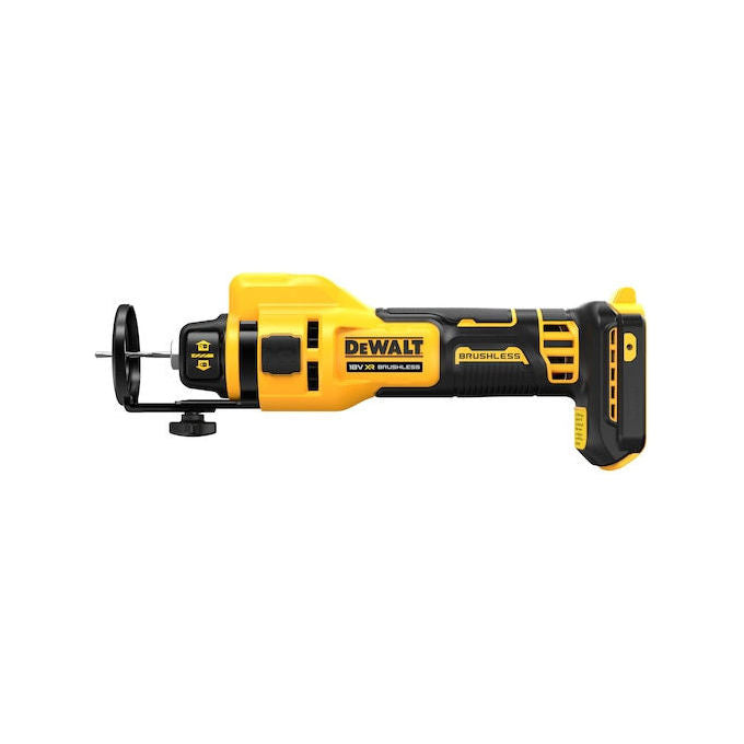 Dewalt DCE555N-XJ Fresatura per Cartongesso Brushless 18V Senza Batteria e Caricabatterie Motore Brushless Autonomia 54m Regolazione Profondita' Precisa colore Nero