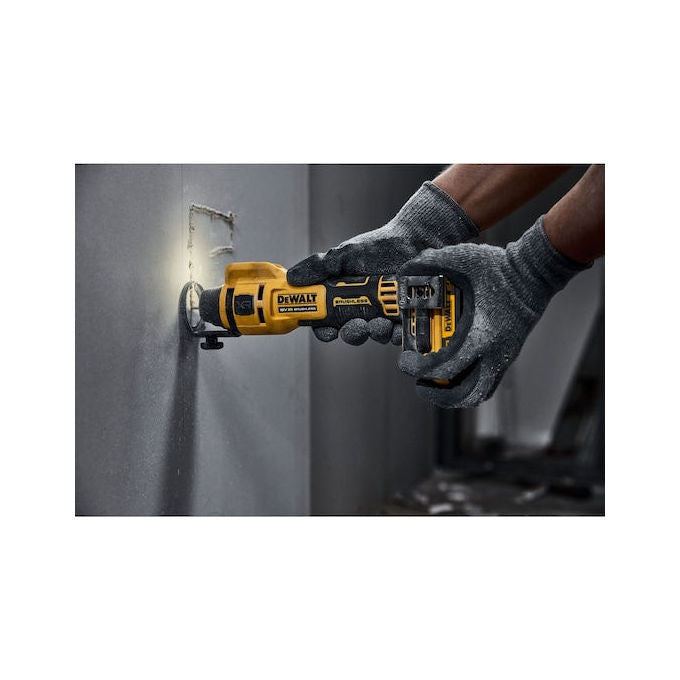 Dewalt DCE555N-XJ Fresatura per Cartongesso Brushless 18V Senza Batteria e Caricabatterie Motore Brushless Autonomia 54m Regolazione Profondita' Precisa colore Nero