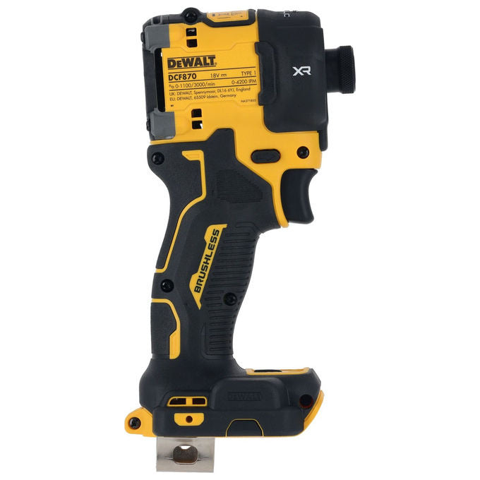 DeWalt DCF870NT-XJ Trapano Avvitatore a Batteria Brushless 18V 56 Nm 1-4'' Esagonale Luce LED Integrata colore Nero