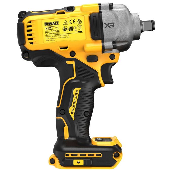 DeWALT DCF891NT-XJ Avvitatore ad impulsi 18V XR Brushless Coppia 1084 Nm 4 Modalita' Luce LED colore Giallo