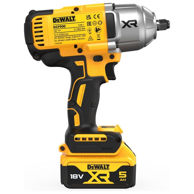 DeWALT DCF900P2T-QW Avvitatore a impulsi 1-2'' 1898 Nm 18 V 5 Ah colore Nero Giallo
