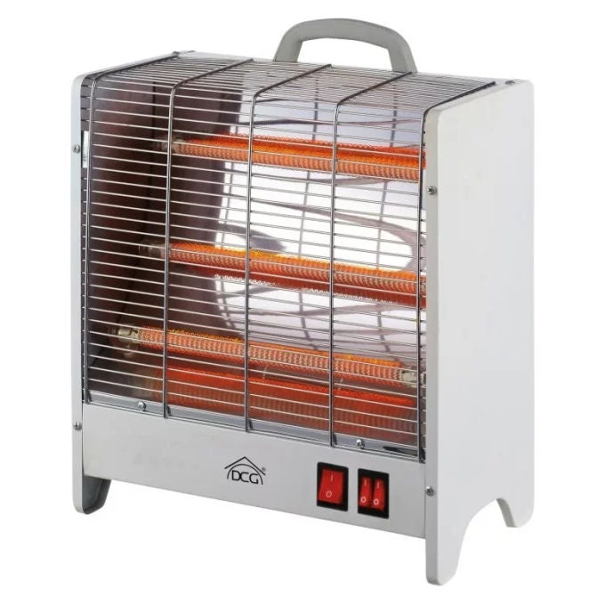 DCG Eltronic SA9625 Stufa elettrica al quarzo 2000 W 3 livelli di calore protezione anti-ribaltamento colore Bianco