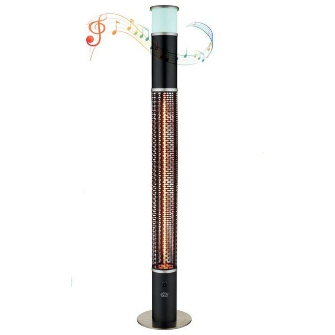 DCG Eltronic SA9321 Termoventilatore al Carbonio Waterproof  Luci Led e Cassa Bluetooth 2000W