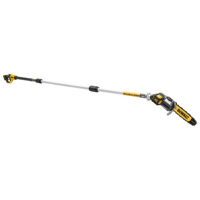 DeWalt DCMPS567N-XJ Potatore telescopico Brushless Barra 20 cm Altezza massima 450 cm Peso 3,8 Kg Velocita' catena 6,5 m-s Tensione 18 V Lubrificazione automatica colore Giallo