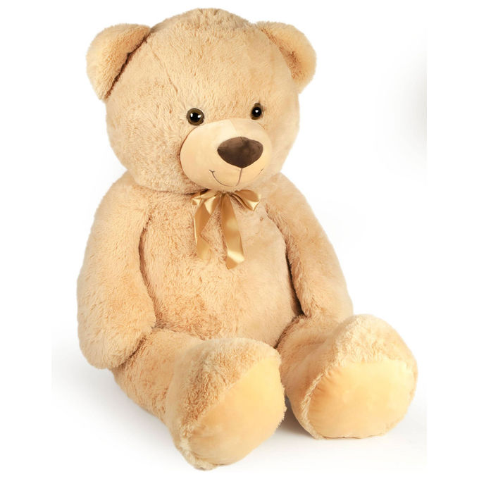 Decar Orso Beige 130cm con Fiocco Imbottitura Materiale 100% Riciclato