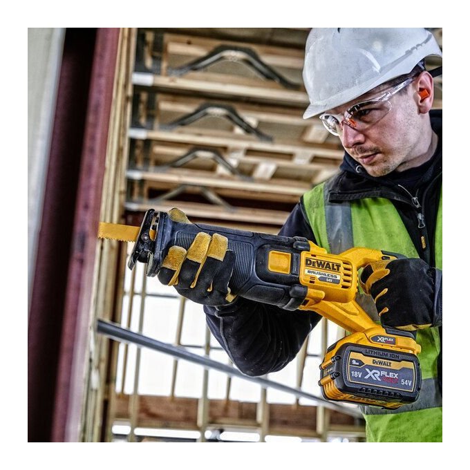 DeWALT DCS389NT Sega Alternativa 3000 spm Batteria 54V FLEXVOLT Capacita' Taglio Legno 30 cm Acciaio 13 cm Plastica 16 cm colore Giallo