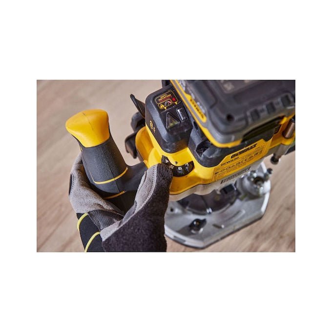 DeWALT DCW620NT-XJ Fresatrice Ad Affondamento Motore Brushless 11000-23000 rpm Attacco 8 mm 12.7 mm colore Nero Giallo