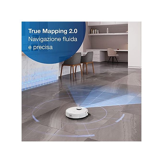 Ecovacs Deebot T9 - Robot aspirapolvere laser con mop, capacita' 0,42 L, autonomia 175 min, Wi‑Fi + app, mappatura 3D, 67 dB, Bianco