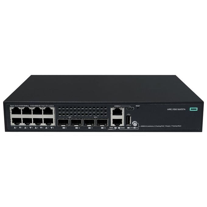 HPE S6X57A#ABB Switch gestito Layer 3 8 porte Gigabit Ethernet POE+ 2 porte SFP 2 porte PoE colore Nero