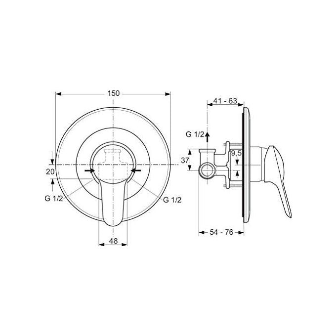 Ideal Standard Dot Miscelatore Doccia Incasso Cromo