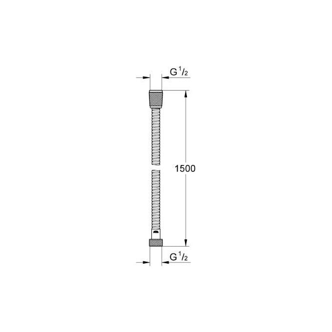 Grohe 27502 Flessibile Doccia Cm150 Metallo