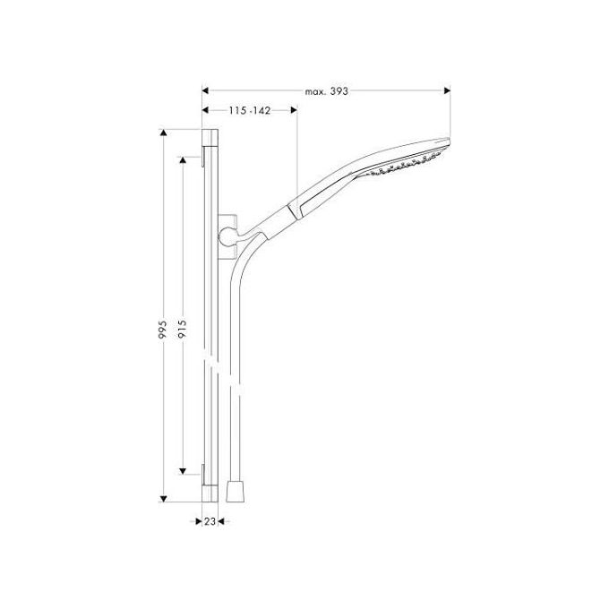 Hansgrohe Raind.26626 Asta Doccia Unica S Bianco-Cromo