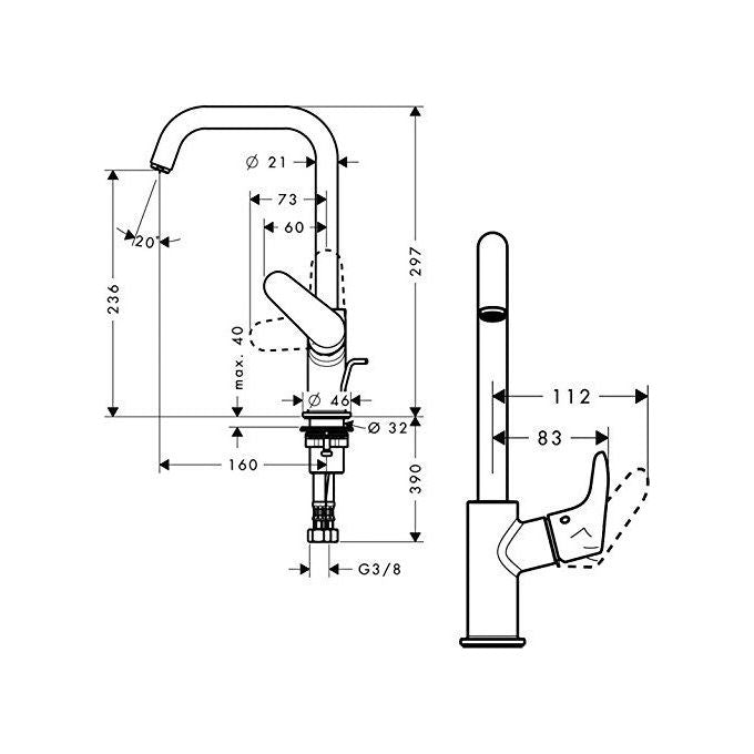 Hansgrohe Focus 31519 Miscelatore Lavabo Bocca Alta Cromo