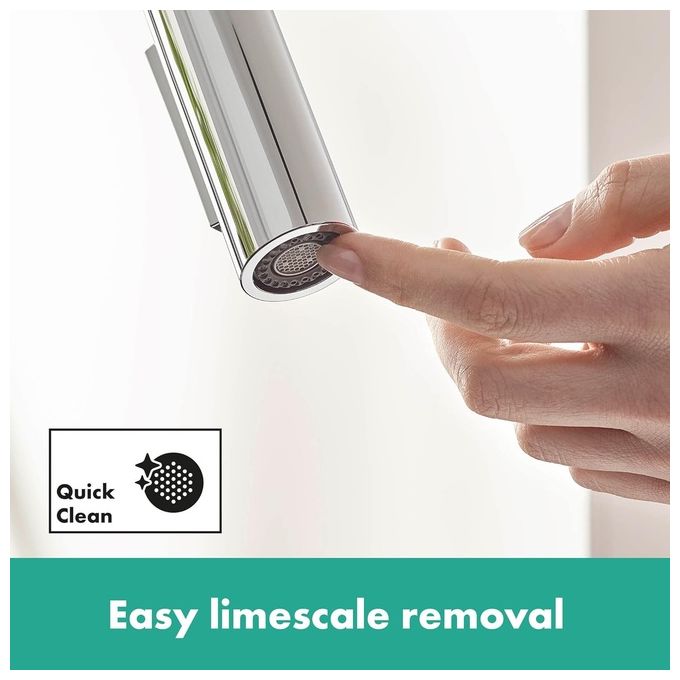 Hansgrohe Focus M41 - Rubinetto da cucina con doccetta estraibile (2 getti) Miscelatore cucina con altezza bocca 240 mm Rubinetto monocomando con bocca girevole cromo Cromo ComfortZone 240 mm