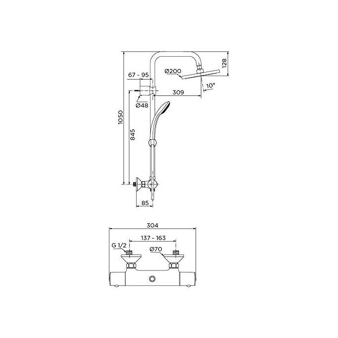 Ideal Standard Idealjet Colonna Doccia Con Miscelatore Termostatico Cromo
