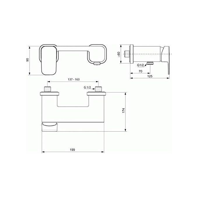 Ideal Standard Tonic 2 A6337 Miscelat. Doccia Esterno Senza Dotazione Cromo