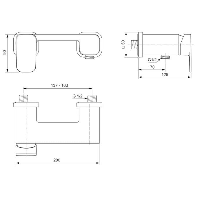 Ideal Standard Tonic 2 A6337 Miscelat. Doccia Esterno Senza Dotazione Cromo