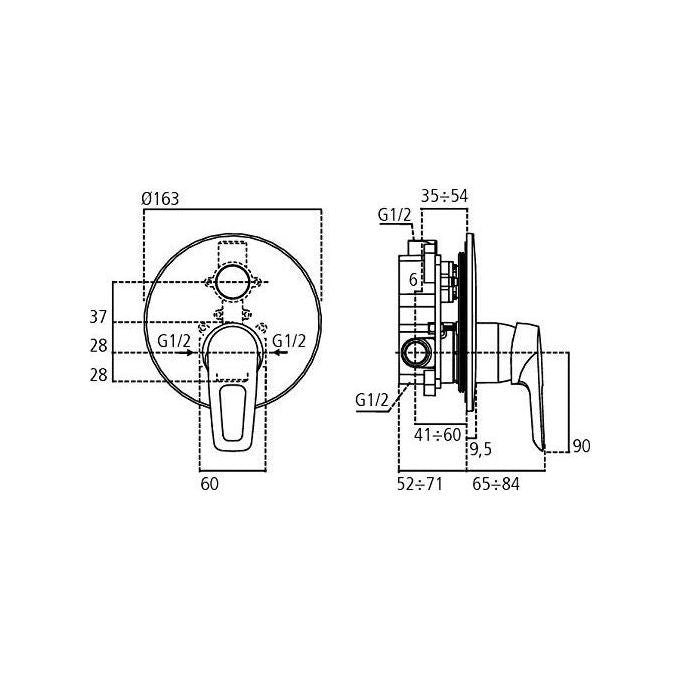 Ideal Standard Ceramix Blu Parte Esterna Miscelatore Doccia Cromo