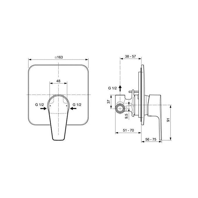 Ideal Standard Cerafine D A7188 Miscelat. Doccia Incasso Completo Cromo