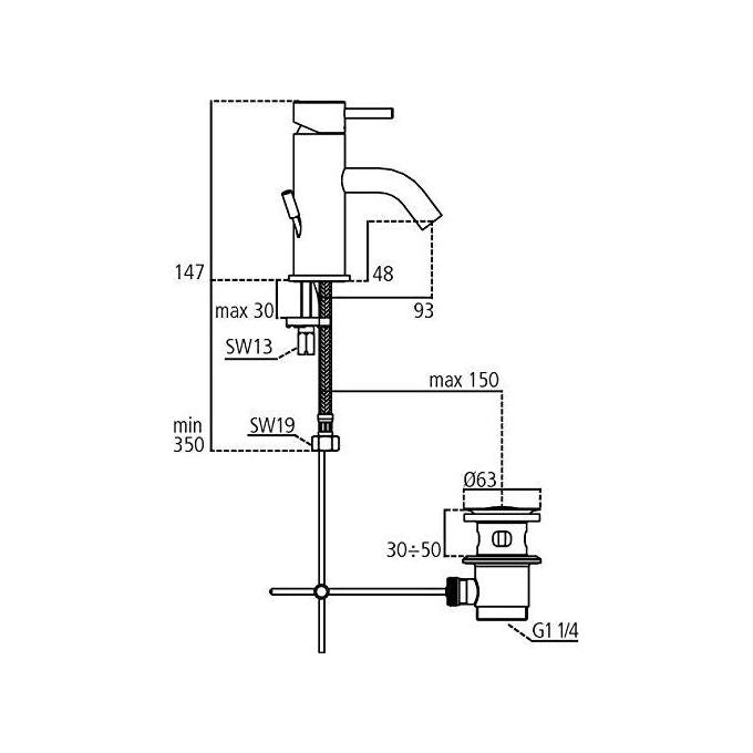 Ideal Standard Mara A9034 Miscelatore Lavabo Con Scarico Cromo