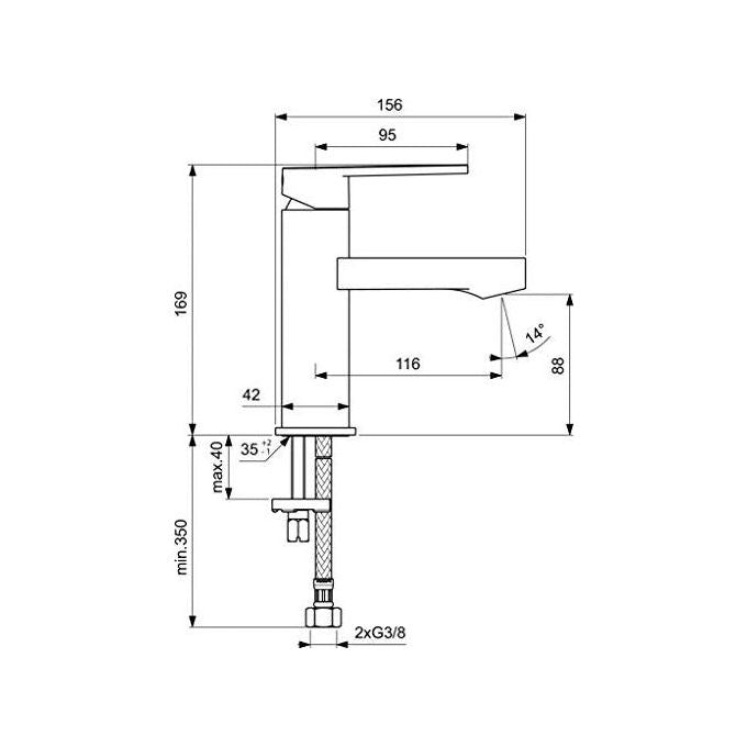 Ideal Standard Gio B0600 Miscelatore Lavabo Senza Scarico Cromo