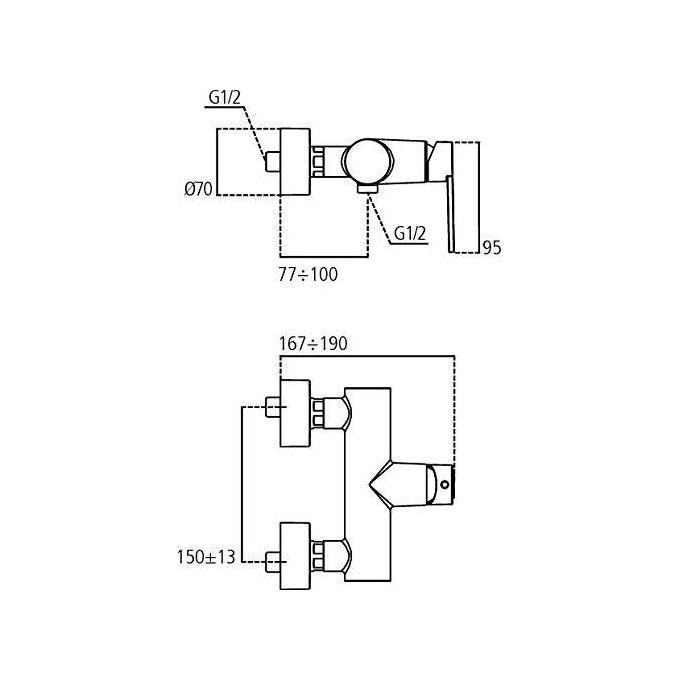 Ideal Standard Gio B0623 Miscelat. Doccia Esterno Senza Dotazione Cromo