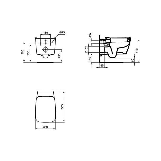 Ideal Standard Serie 21 T6609 Sedile Slim Normale Bianco Europeo